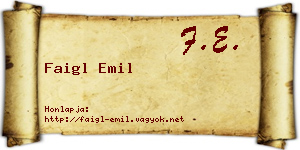 Faigl Emil névjegykártya