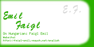 emil faigl business card